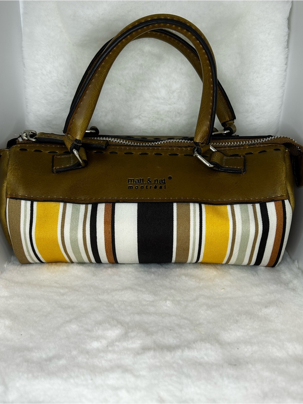 MATT & NAT MONTREAL VEGAN LEATHER BARREL SATCHEL
